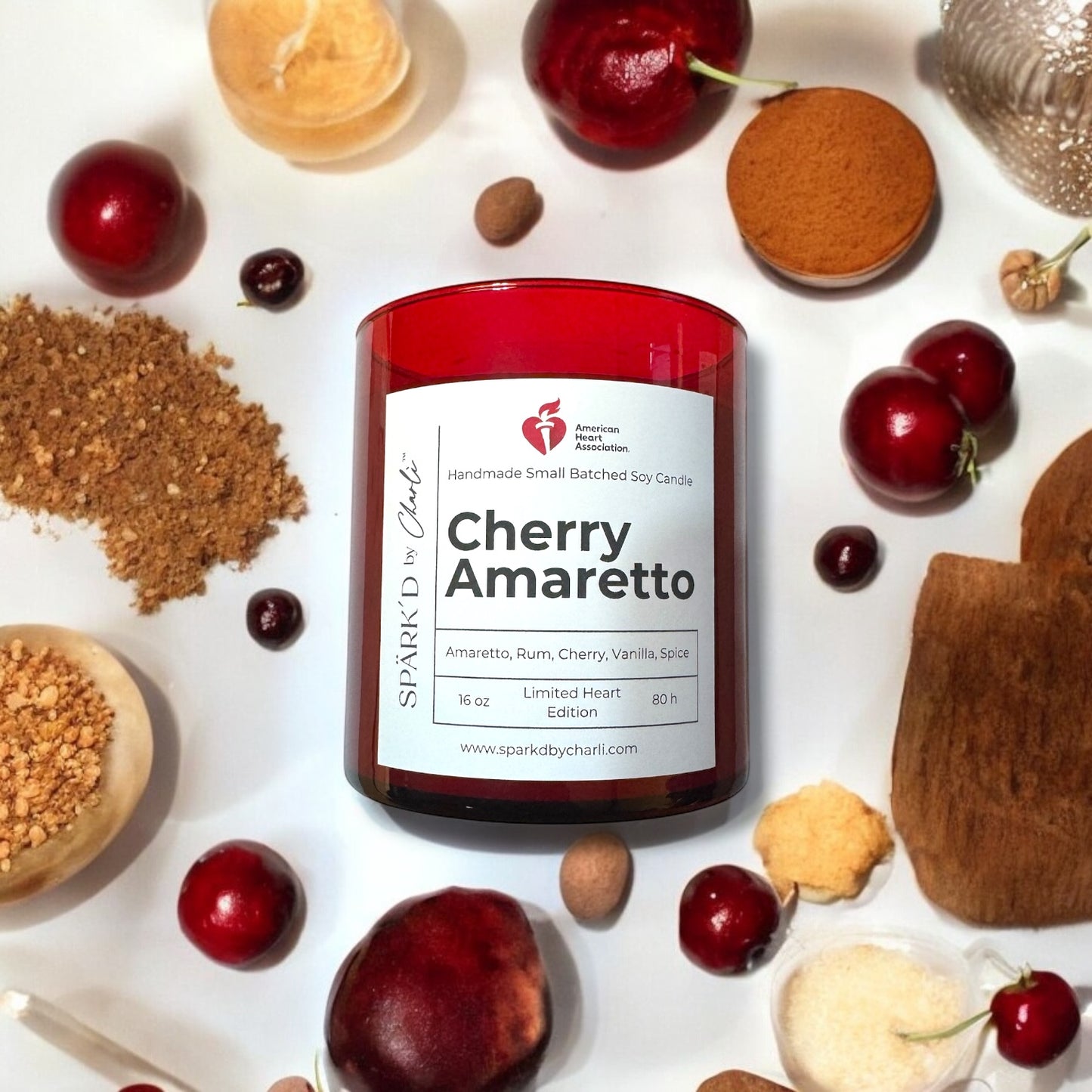Cherry Amaretto Soy Candle (Limited Heart Edition)