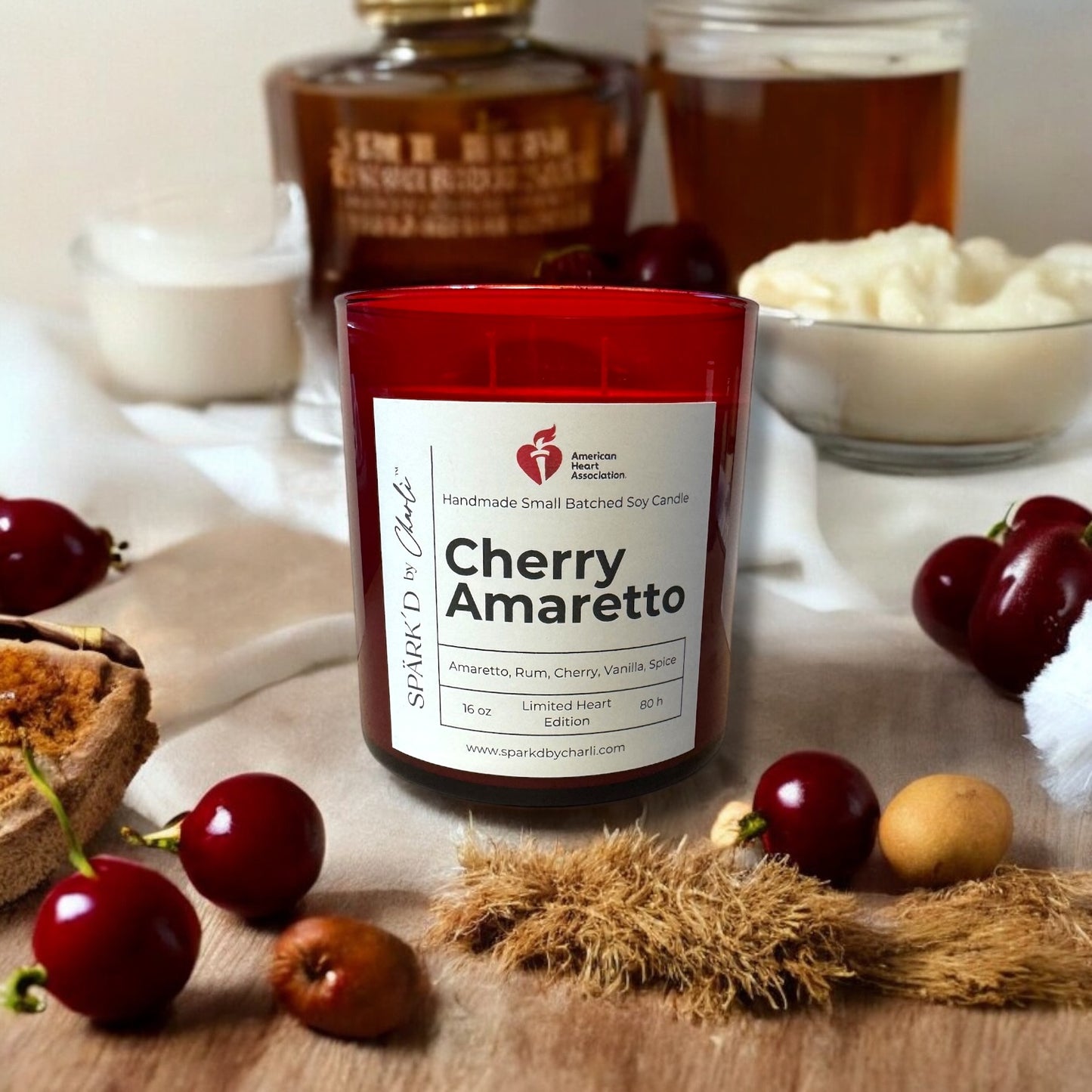Cherry Amaretto Soy Candle (Limited Heart Edition)