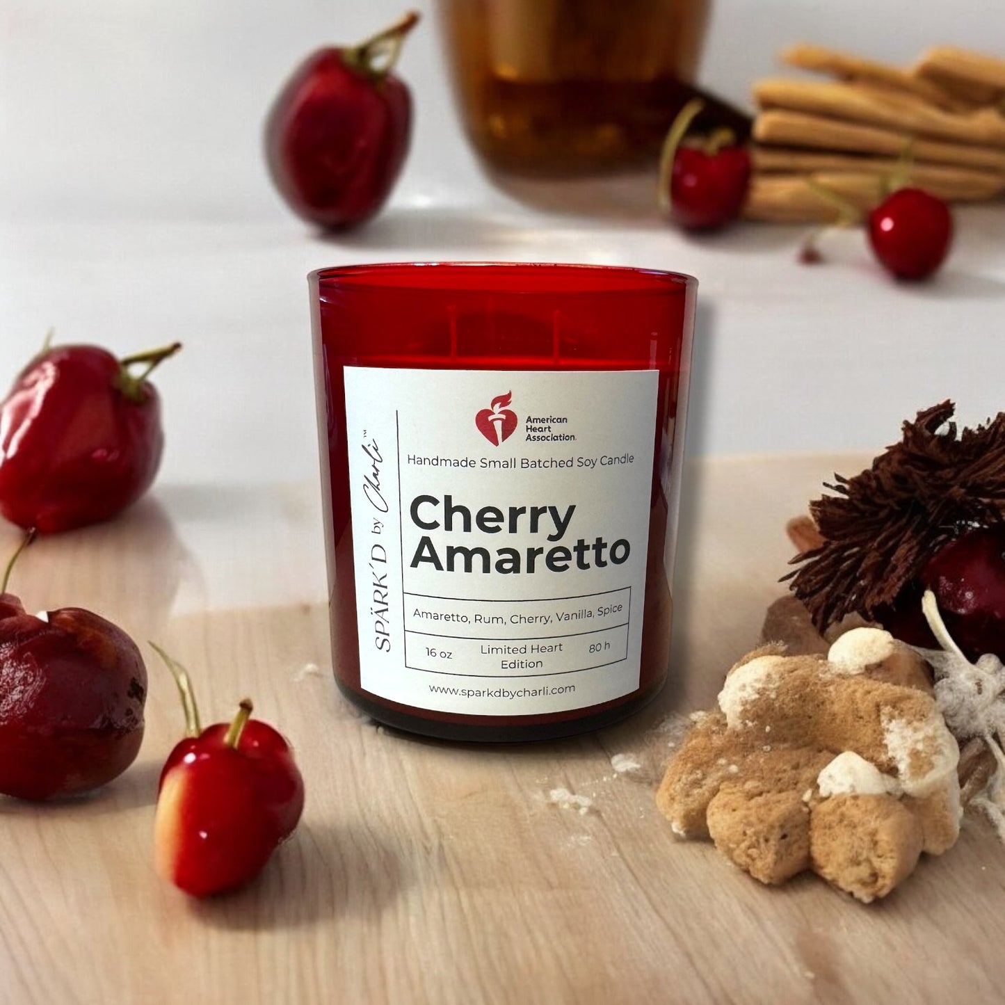 Cherry Amaretto Soy Candle (Limited Heart Edition)
